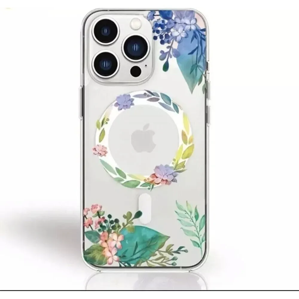 Los Angeles Boutique Transparent Clear Magnetic Mag Safe iPhone 13 Pro Case Boho